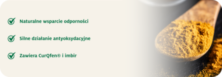 Kompleks kurkumy z imbirem, witaminą C i E