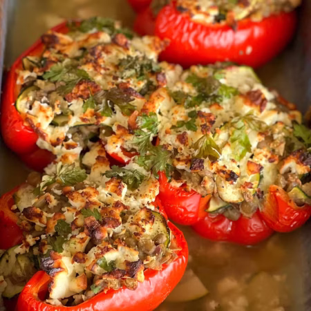 Täidetud paprika läätsede ja fetaga - Nahrin Täidetud paprika läätsede ja fetaga